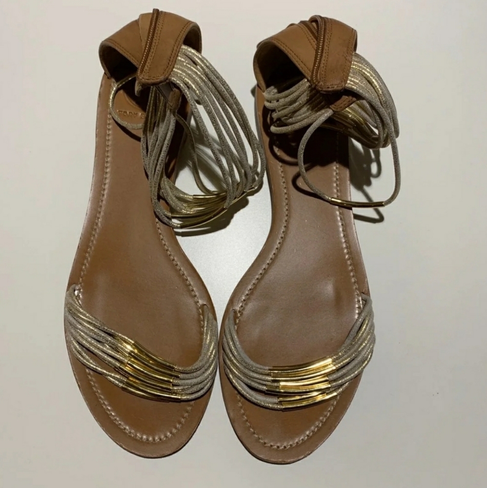 Gold Tory Burch Mignon Sandal size 11